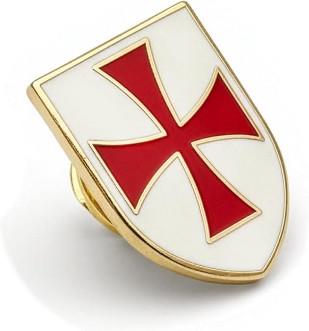 Insignia de caballeros templarios, chapada en oro, ligera y con ajuste de pin de embrague, regalos masones para hombres