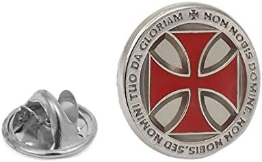 Pin de Solapa Cruz Templaria Non Nobis | Pines Originales Para Regalar | Para las Camisas, la Ropa o para tu Mochila