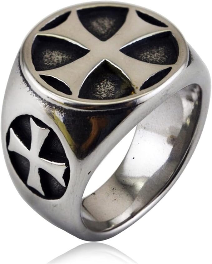 Anillos de cruz templaria de acero de titanio, anillo antiguo de Cosplay de jugador, joyería de moda, anillo de fiesta Vintage, regalo de joyería